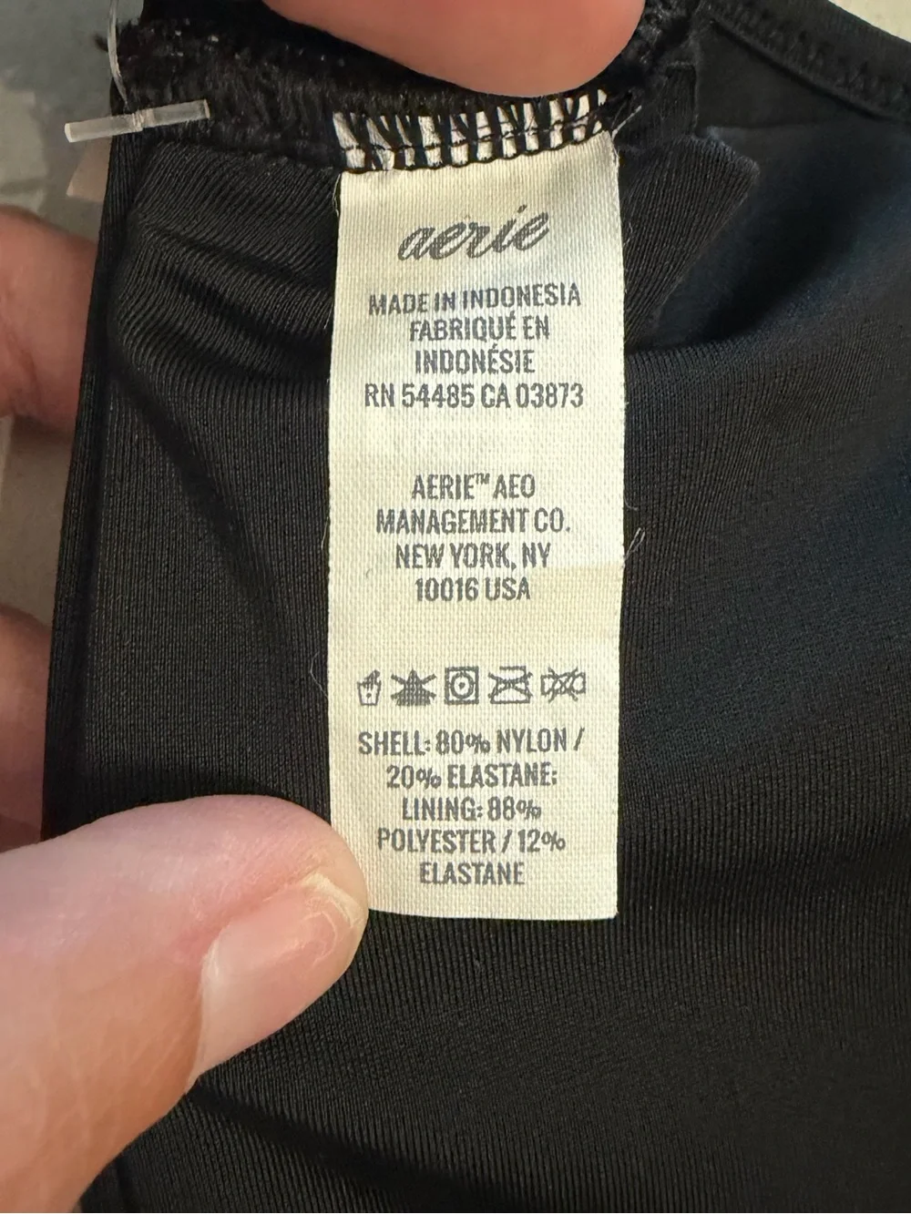 Aerie Women’s Black Scoop Wrap Halter Tie Bikini Top Sz S NWT